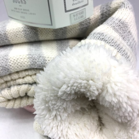 🌺3/$15🌺Girl's Reading Lot Striped Sherpa Socks. - Picture 5 of 7